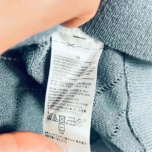 Banana Republic Textured Knit Crewneck Sweater Dusty Blue women Size M - Picture 4 of 7